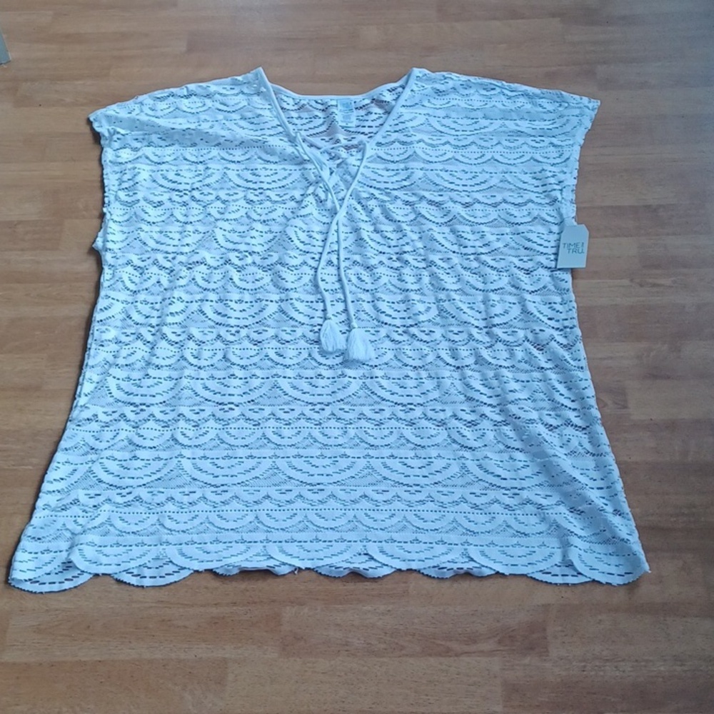 Bathing suit cover up white lace size. 2xlarge